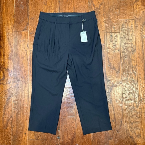 NWT J. Crew Crochet-Trimmed Pleated Trouser Item AQ778 Sz 14 Black - Picture 4 of 15